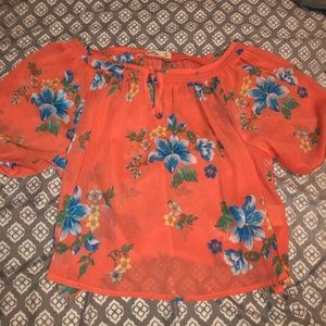 Hollister Floral Slightly Cropped Tee